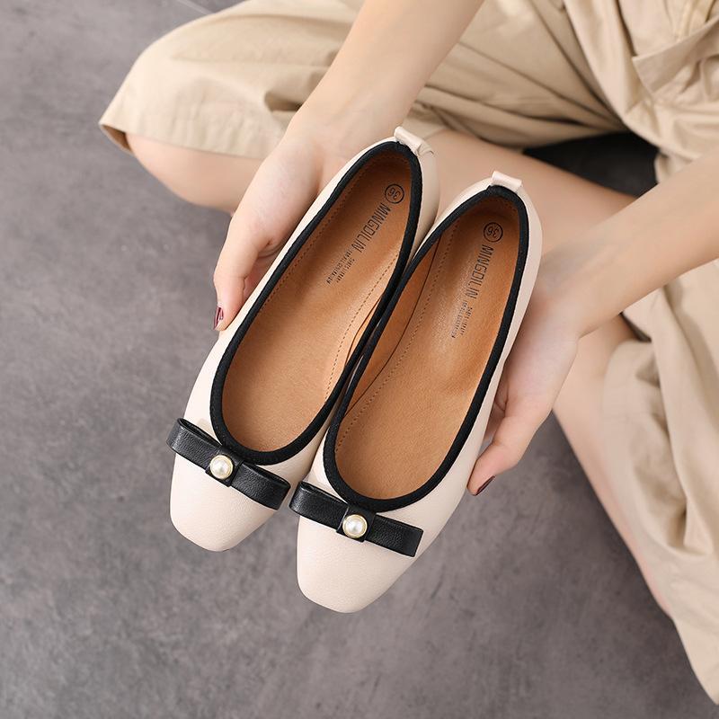 Giày nữ thời trang đế bệt Phiên Bản Hàn Quốc da mềm 20501