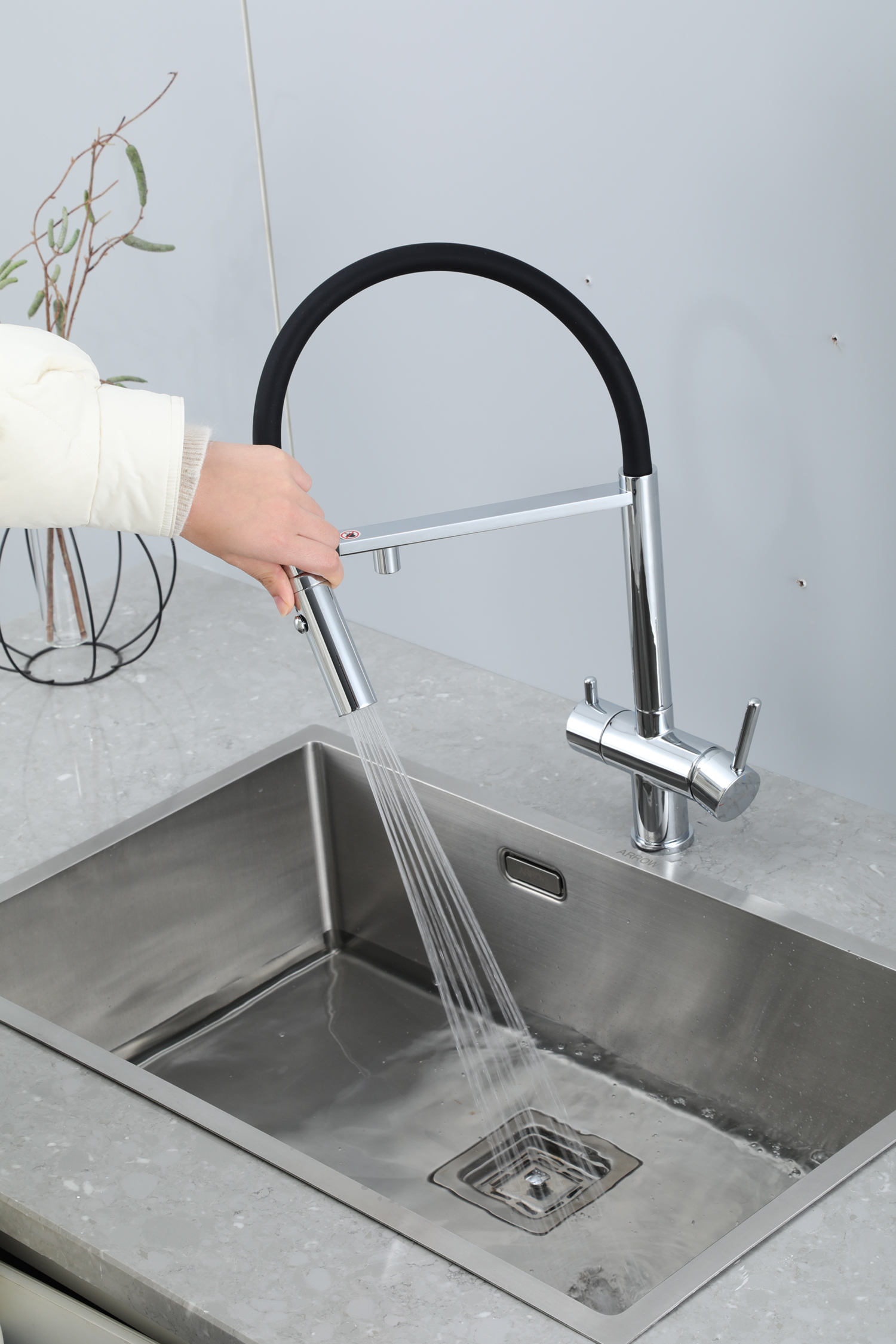 VÒI BẾP CAO CẤP TÍCH HỢP RO NHẬP KHẨU NGA GAPPO G4397-80 MÀU CROMR - HÀNG CHÍNH HÃNG