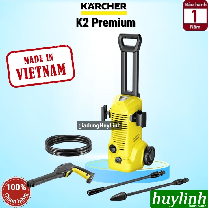 Máy xịt rửa xe cao áp Karcher K2 Premium - Sản xuất tại Việt Nam - Hàng chính hãng