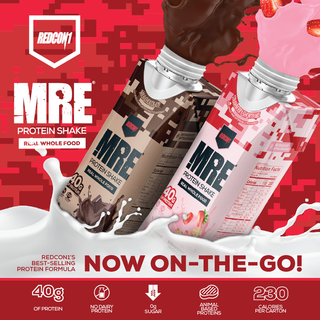 Redcon1 MRE Protein Shake (Chai lẻ) Sữa Thay Thế Bữa Ăn, Bổ Sung 40g Protein, Hỗ Trợ Tăng Cơ, Giảm Mỡ, Ăn Kiêng, Không Lactose