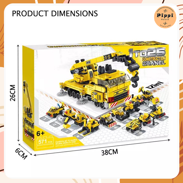 Bộ ghép hình xe công trình 12 in 1
