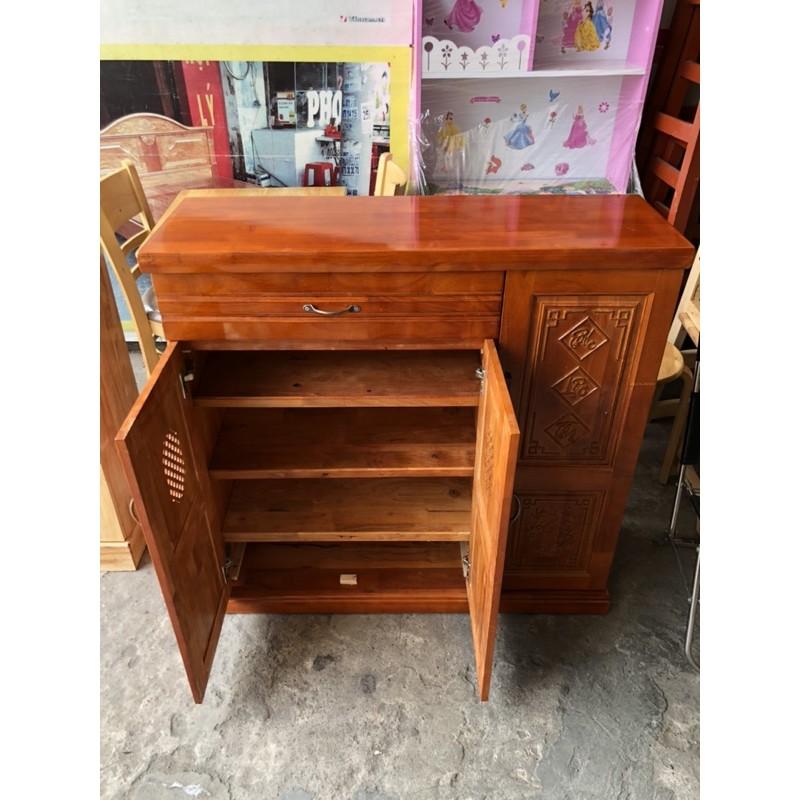 Tủ Giày Gỗ Cao Su Ghép ( Ngang 1M )