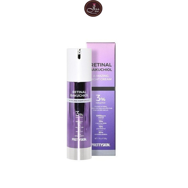 Kem Dưỡng Ban Đêm Tái Tạo Trẻ Hóa Làn Da PrettySkin Retinal BakuChiol A-Mazing Night Cream 50g