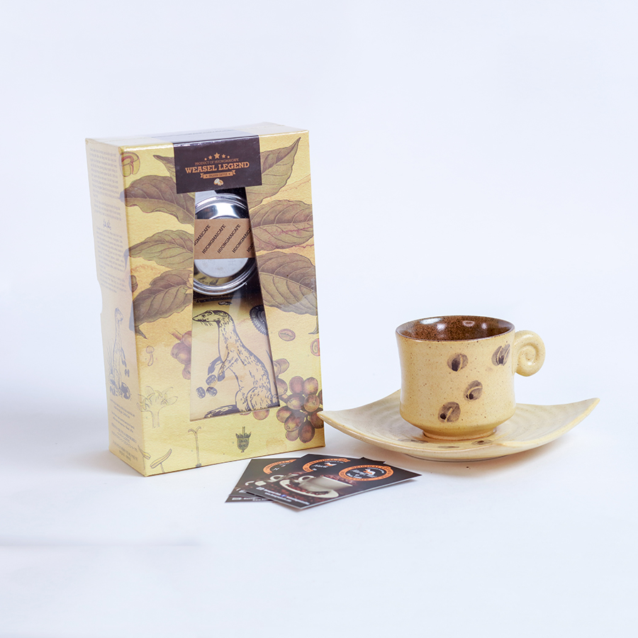Cà Phê Chồn Arabica Nguyên Chất 100% Hương Mai Cafe Weasel Legend Coffee Gift Box - Thích Hợp Làm Quà Biếu Tặng Gồm 01 Gói Cà Phê Dạng Bột 250g + 01 Phin Inox Cao Cấp