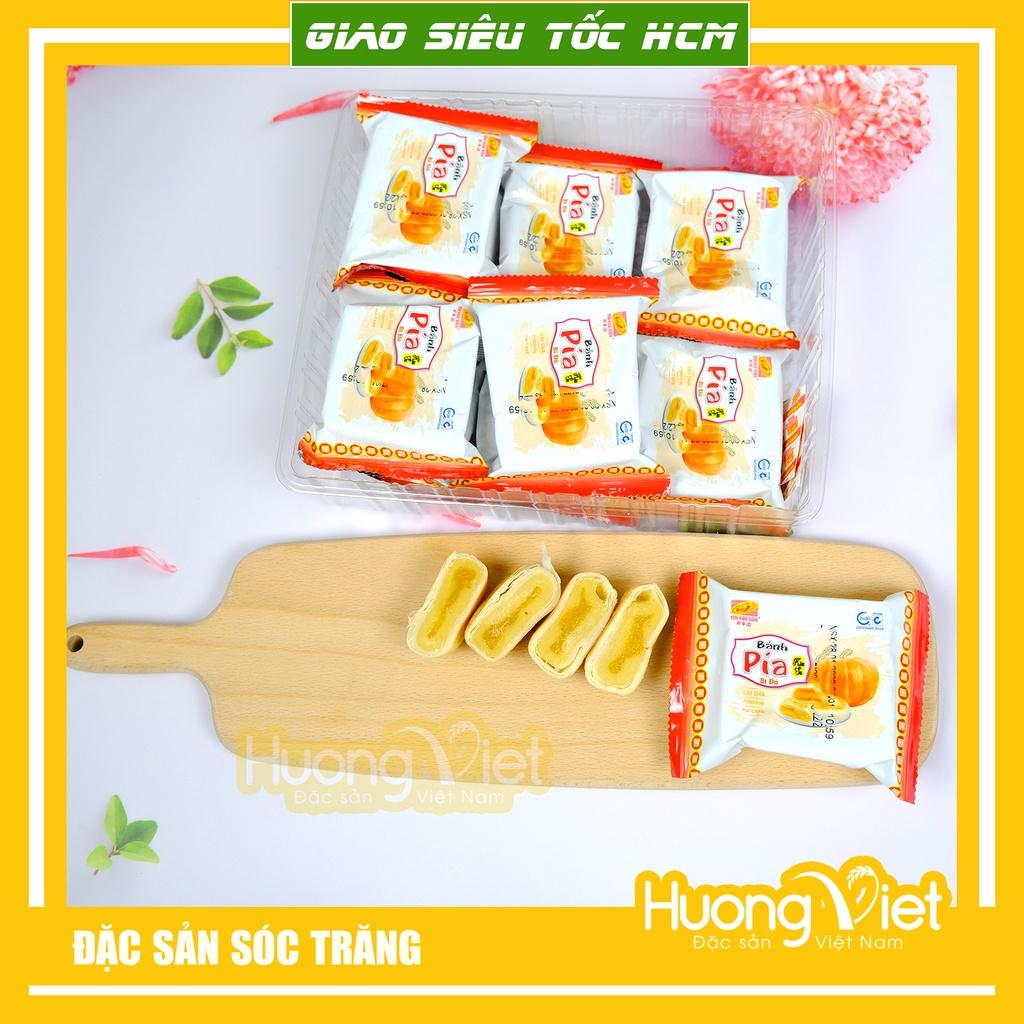 Bánh pía kim sa bí đỏ tan chảy 500g, bánh pía kim sa chay không trứng muối