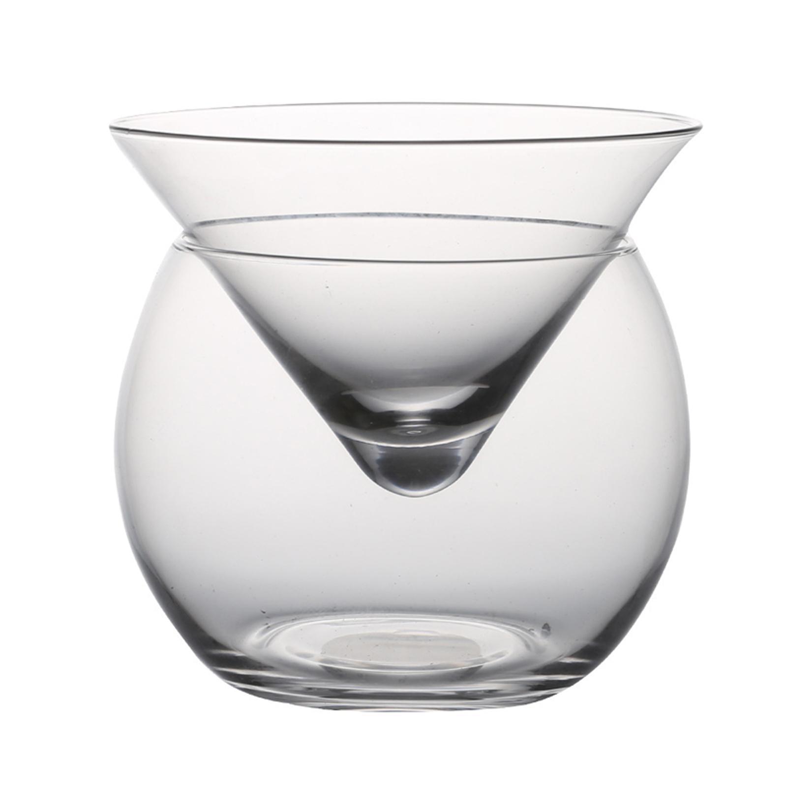2 Set Molecular Cup Martini Wine Crystal Dish Conical Glass for Home Bar