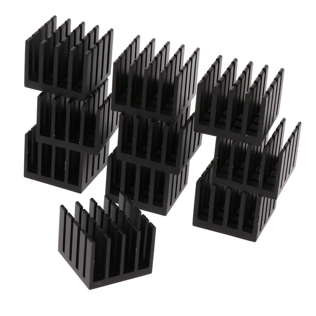 Kokiya 10 Miếng Đen Làm Mát Mô Đun, 0.8X0.8X0.6 Inch Tản Nhiệt Nhôm Tản Nhiệt Làm Mát Vây Cho Đèn LED Công Suất Cao Khuế