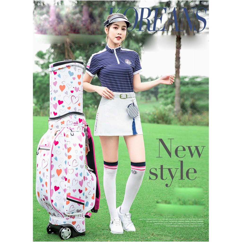 Váy Golf nữ PGM QZ048 - Chân váy trắng kèm túi tròn phong cách Hàn Quốc