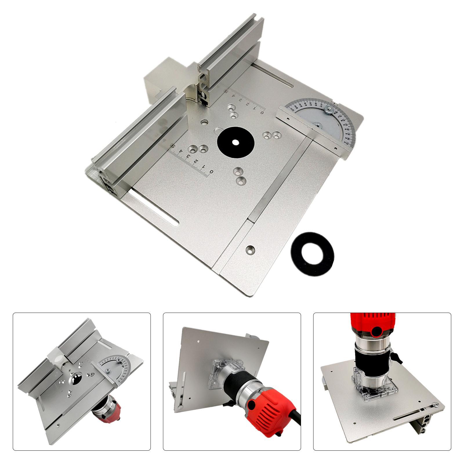 Router Table Insert Plate W/ Miter Gauge Fence Sliding Brackets Trimmer Tools for Trimming Machine