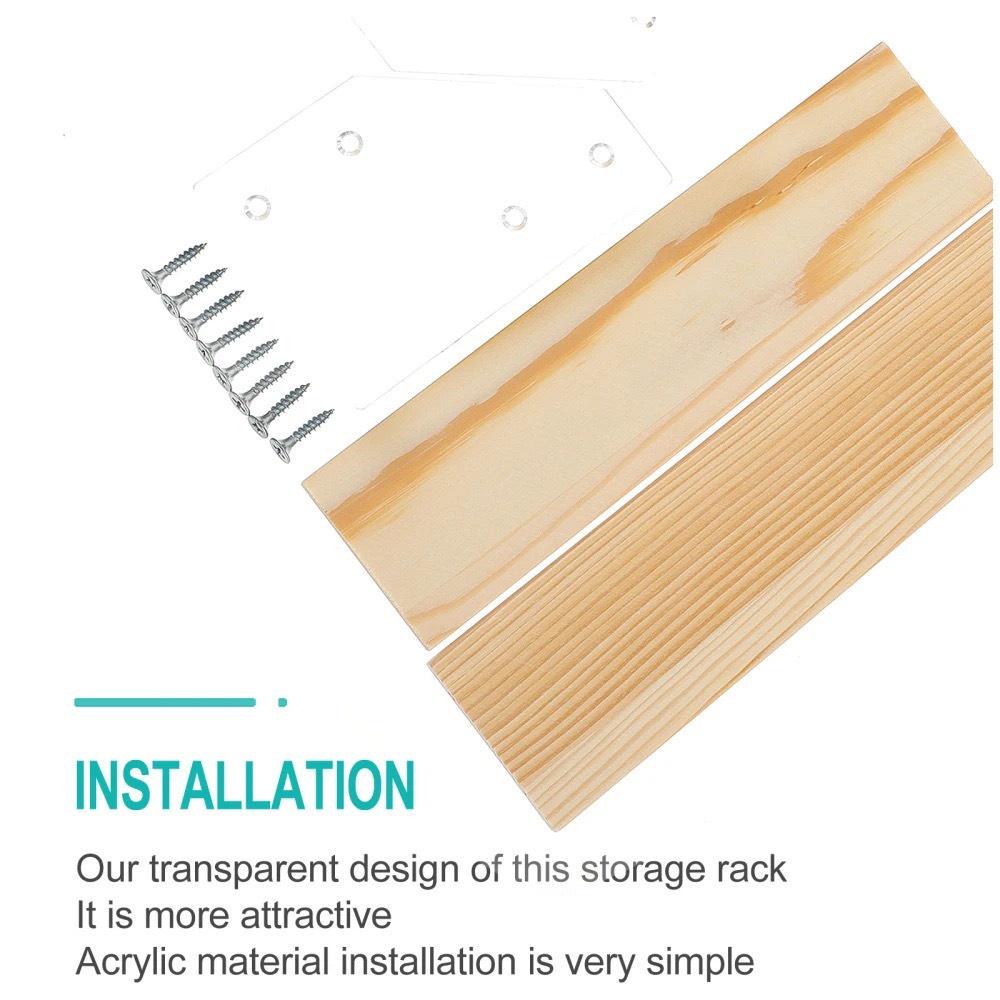 Kệ mica trưng bày nhiều tầng 25x5x5cm , mặt gỗ dày 1cm mỗi tầng - nhiều kích thước