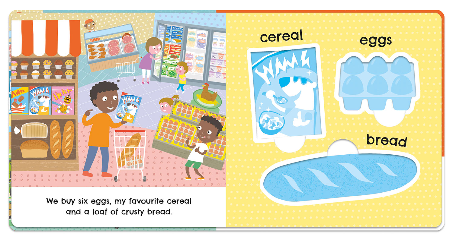 Sách tương tác lật mở - Mua sắm đi chợ - Shopping list (pop out and play book)