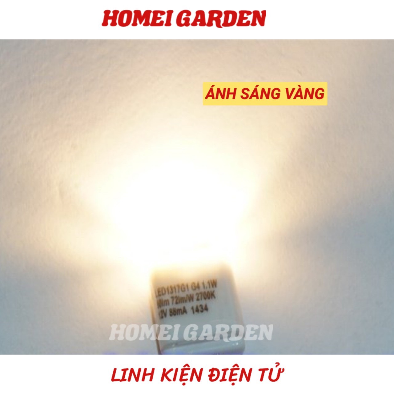 Bóng đèn led vàng G4 12V 1.1W nhiệt độ màu 2700K tuổi thọ cao - HM0104