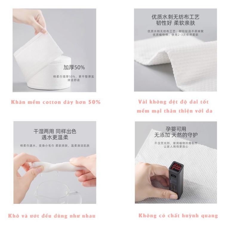 Giấy lau mặt dùng 1 lần khăn mặt cotton khô cuộn giấy tẩy trang lau khô/lau ướt