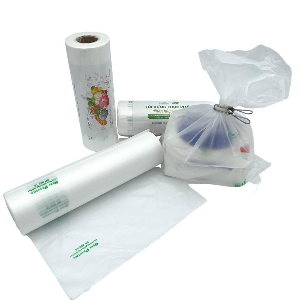 Túi đựng thực phẩm sinh học tự hủy 100 cái/cuộn Tặng gói sốt nướng 45g