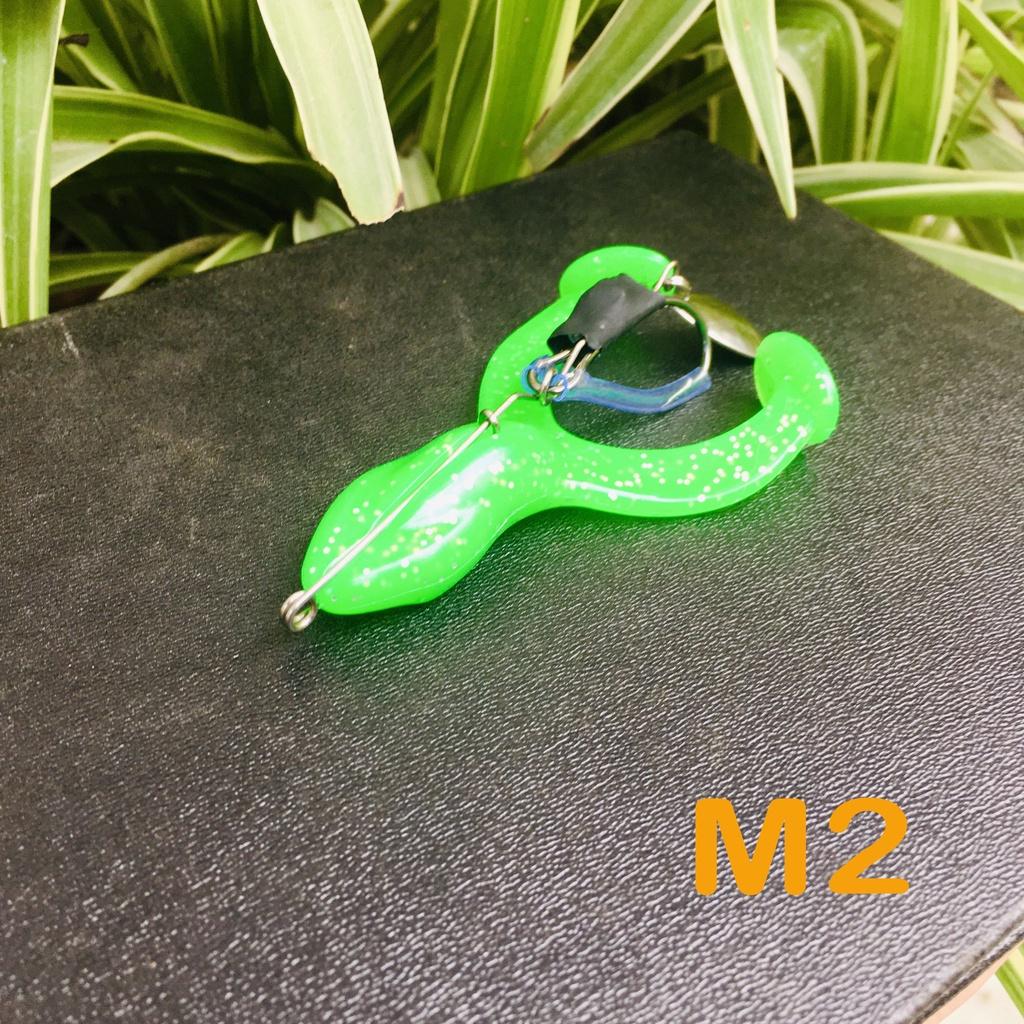 Mồi mềm câu lure Frog Kicker có thìa tạo hiệu ứng và lưỡi đôi có chống vướng phukiencaulure25