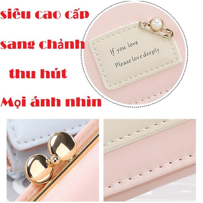 Ví Nữ Mini Đẹp Cầm Tay Nhỏ Gọn Dáng Đẹp, Bóp Da PU Cao Cấp Thời Trang Sang Trọng LỊCH THIỆP