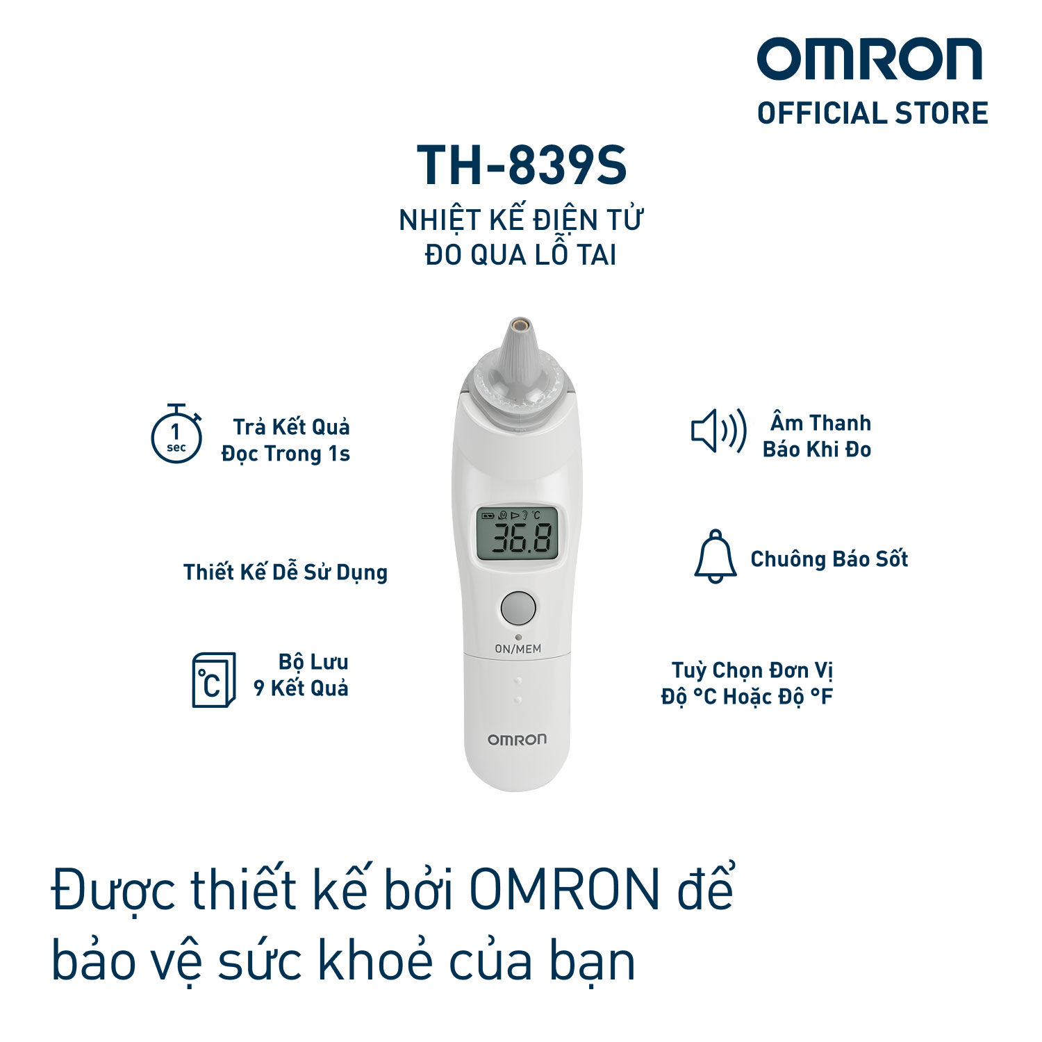 Nhiệt Kế Điện Tử Omron - TH839S (Đo Tai) - 100544824