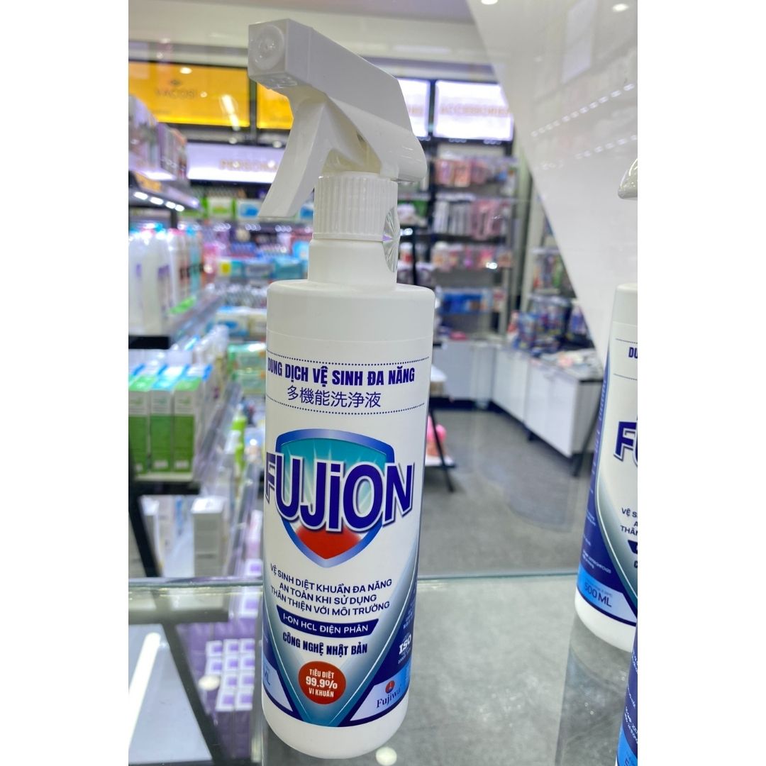 Dung Dịch Vệ Sinh Đa Năng Fujion Chai 500ML - Làm sạch, tiêu diệt 99% Vi khuẩn (Công nghệ Nhật Bản)