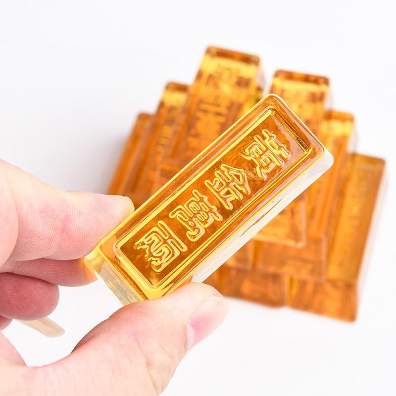 Thanh vàng phong thủy may mắn size 6.5cm