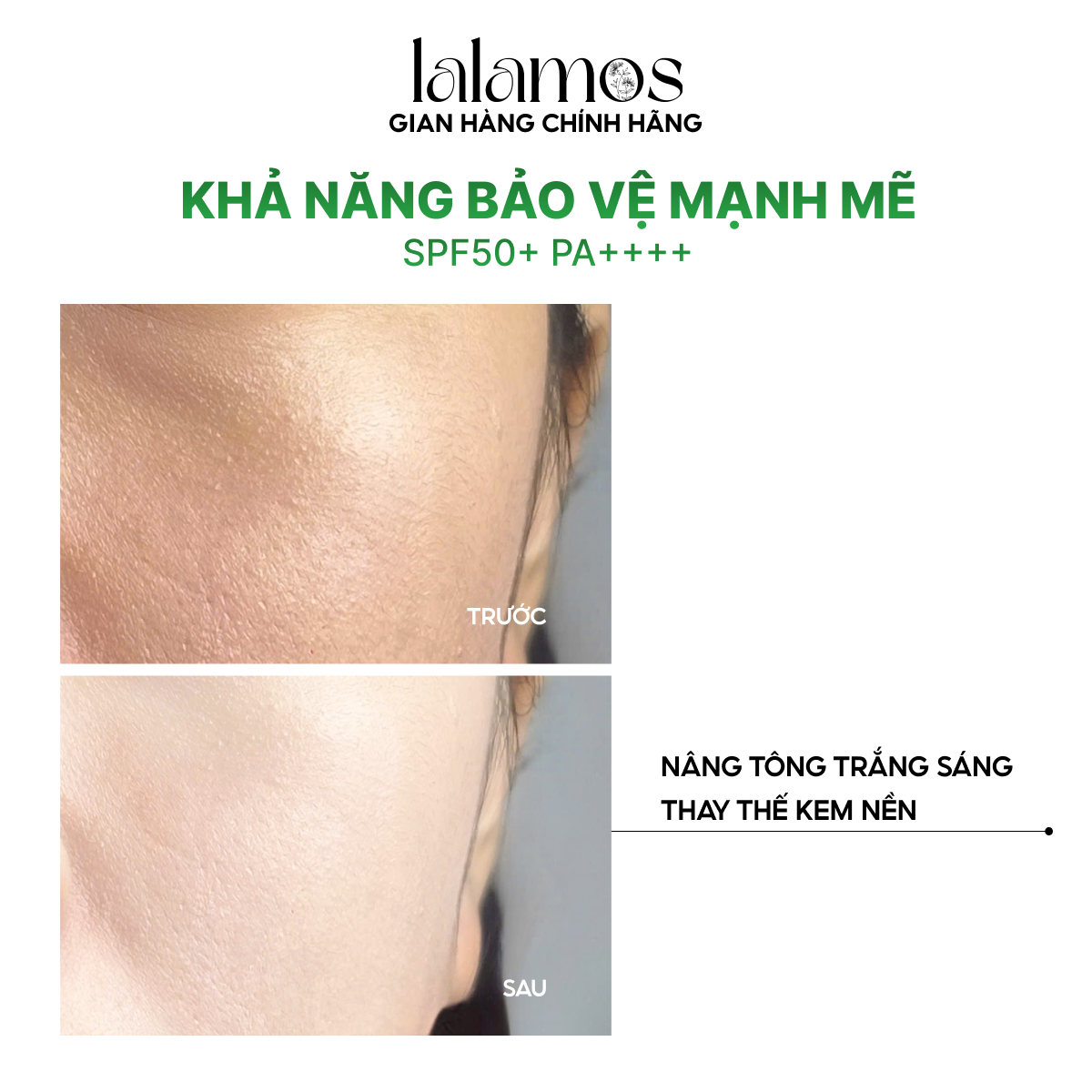 Kem Chống Nắng Lalamos Nhụy Kim Ngân Hoa White Tone-Up SPF 50+ PA++++ 50ml