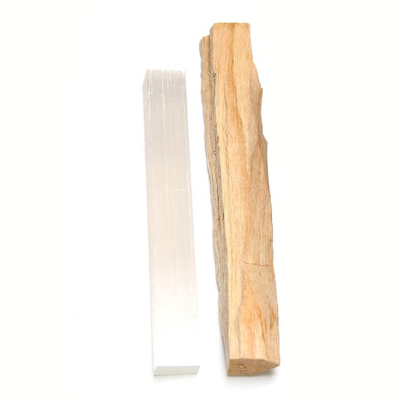 Combo xô thơm trắng/Palo santo và đá selenite Thanh tẩy tarot, nhà cửa