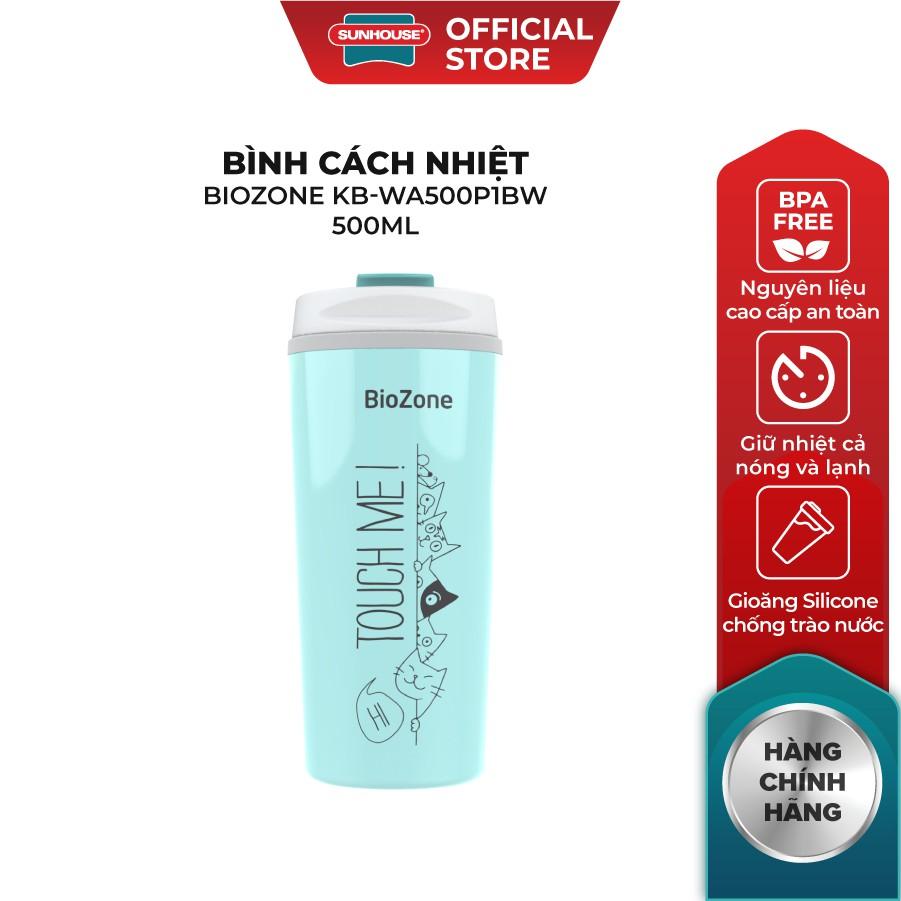 Bình Cách Nhiệt BIOZONE 500 ml KB-WA500P màu Trắng Xanh, Trắng Đỏ