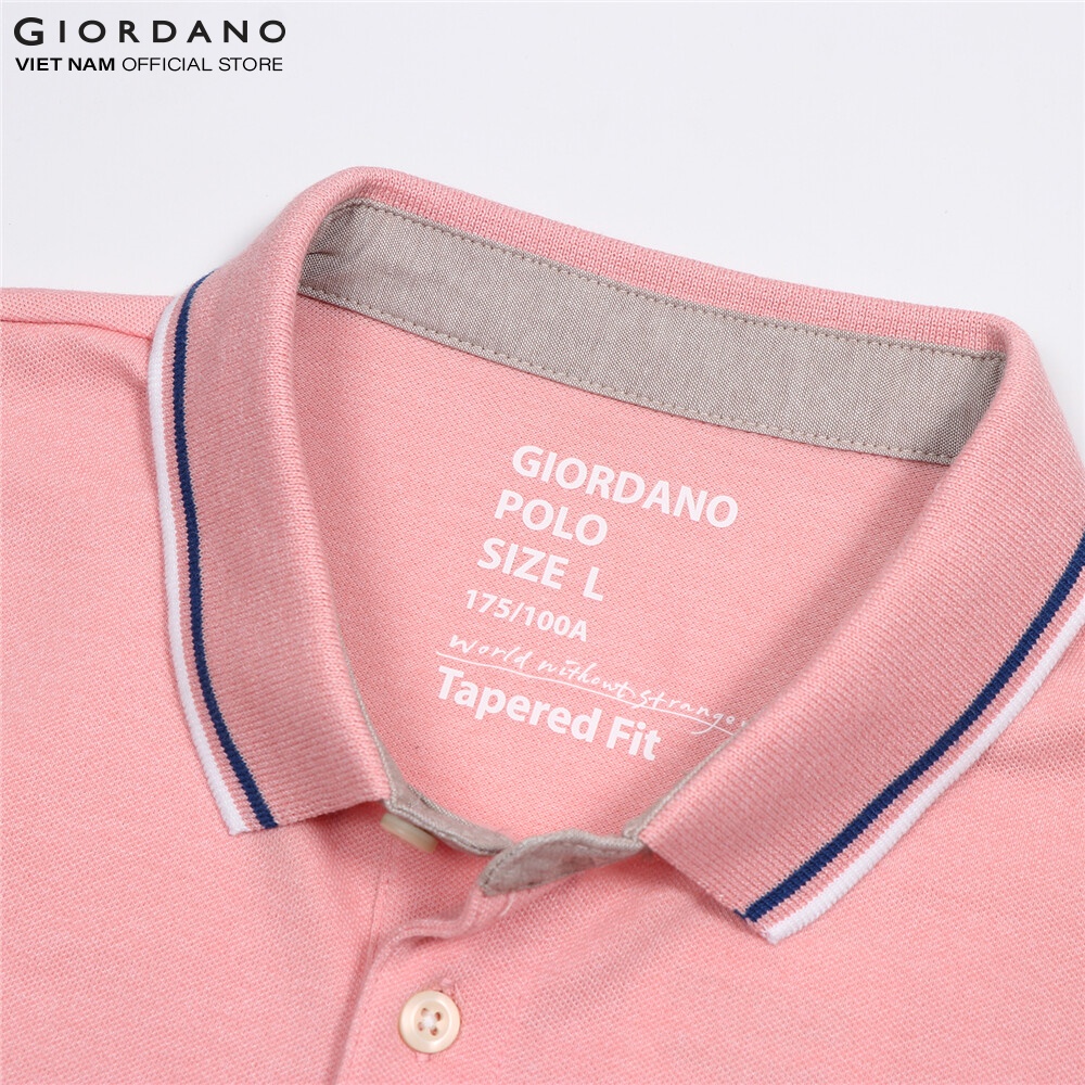 Áo Thun Nam Có Cổ Giordano Classic Polo 01011260 - 49-Hồng - XL