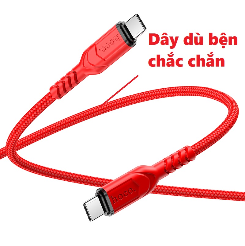 Cáp sạc nhanh C to C PD 60W cho laptop tablet điện thoại hoco X59 _ Hàng chính hãng