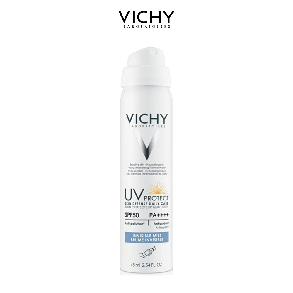 Xịt chống nắng chống ô nhiễm hằng ngày Vichy UV Protect Invisible Mist SPF50 PA++++ 75ml