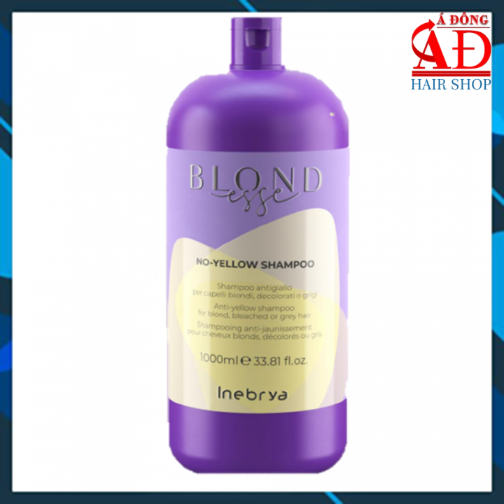 Dầu gội khử vàng No-Yellow Inebrya Ice-Cream shampoo cho tóc nhuộm trắng bạch kim highlight Italy 1000ml
