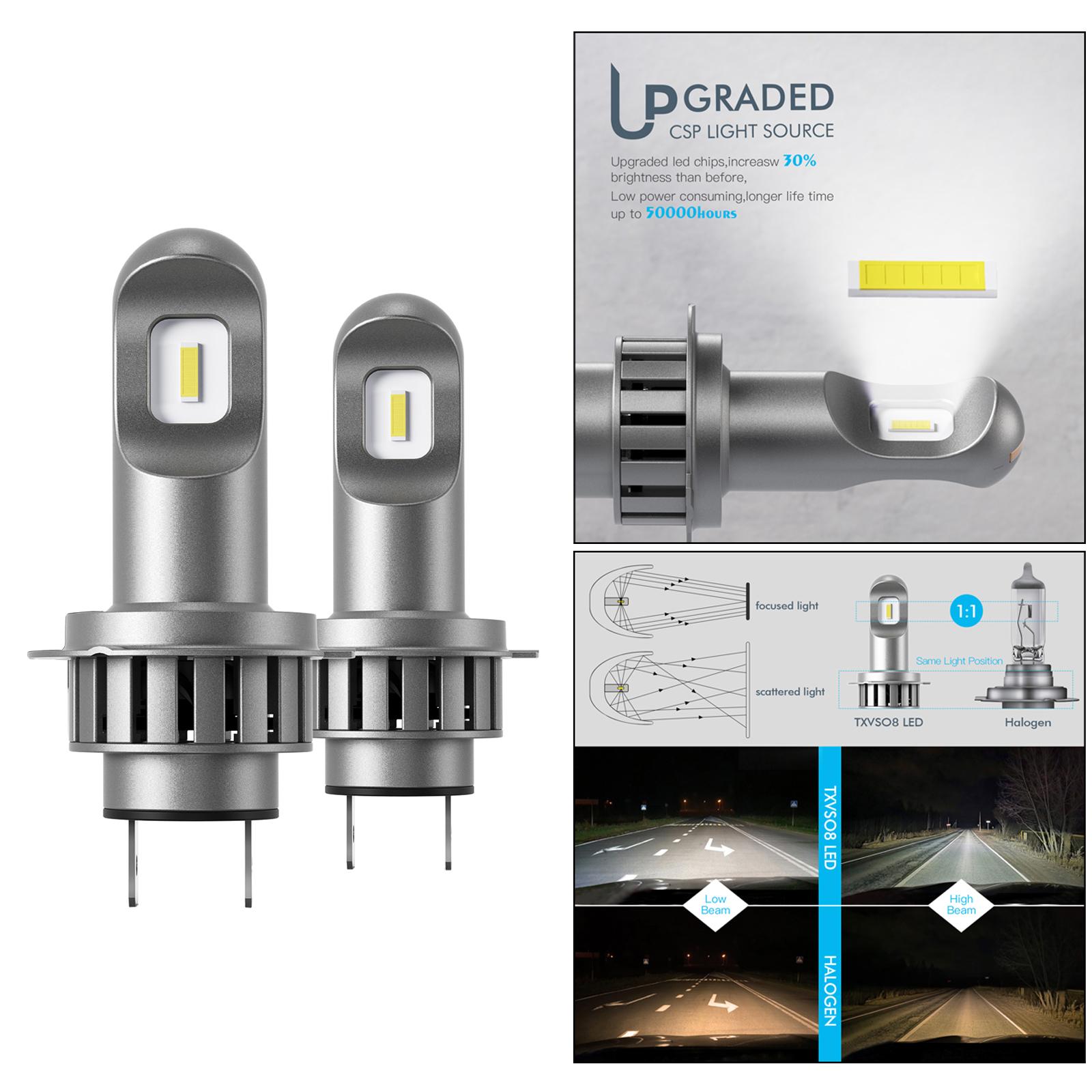 2pcs H7 LED Bulb Headlights 50W 6000k for Automobiles! Vehicle Plug&Play