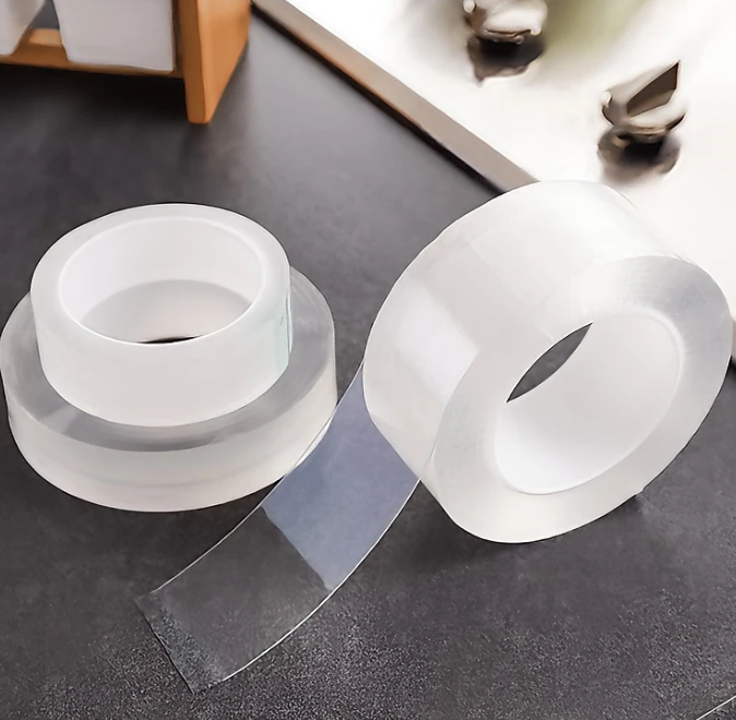 Băng keo trong suốt đa năng dán siêu dính trên mọi bề mặt, keo nano 2 mặt chống thấm tiện lợi dài 3cmx3m