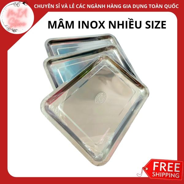 { Hàng tốt Giá Sốc} Khay inox cao cấp sâu 2cm nhiều size đựng thực phẩm