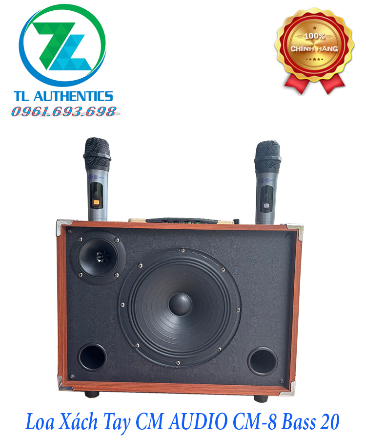 Loa Xách Tay C M AUDIO Model CM-8 bass 20 8 nút điều chỉnh Vỏ gỗ sơn bóng mặt lưới kim loại hàng chính hãng nhập khẩu mẫu mới nhất 2024 bảo hành 6 tháng