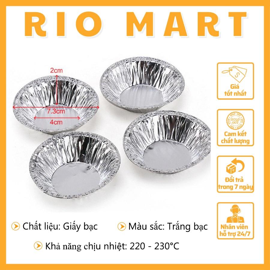 Khay Giấy Bạc Nướng Hàu, Bánh Tart Trứng v.v - Khuôn Tròn Kích Thước 4 x 7.5 x 2 cm - R32 RIOMART