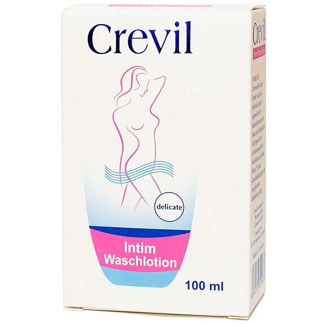 Dung dịch vệ sinh phụ nữ Crevil Intim Waschlotion thành phần chiết xuất hoa cúc La Mã và các loại thảo dược thiên nhiên, giúp diệt khuẩn, kháng viêm