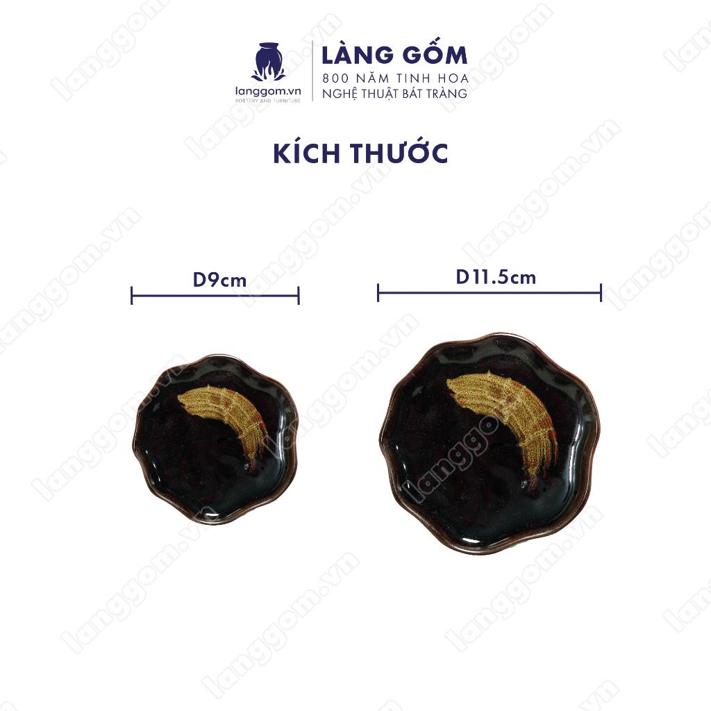 Bộ ấm chén Men hỏa biến giỏ cá - Gốm sứ Bát Tràng - Làng Gốm