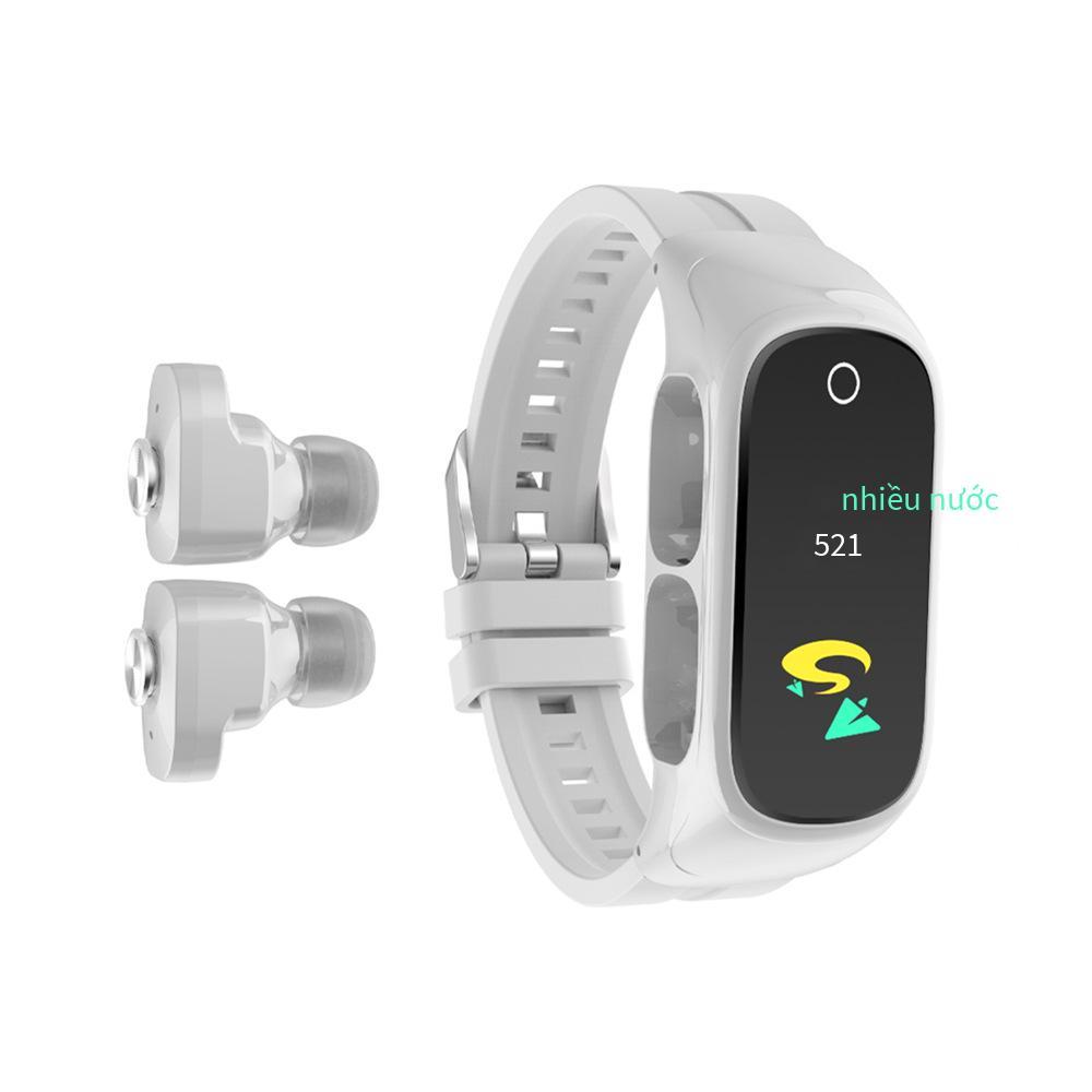 Vòng đeo tay thông minh N8 phong cách mới nhất Tai nghe Bluetooth theo dõi sức khỏe nhịp tim hai trong một Cuộc gọi Bluetooth tai nghe thể thao không dây