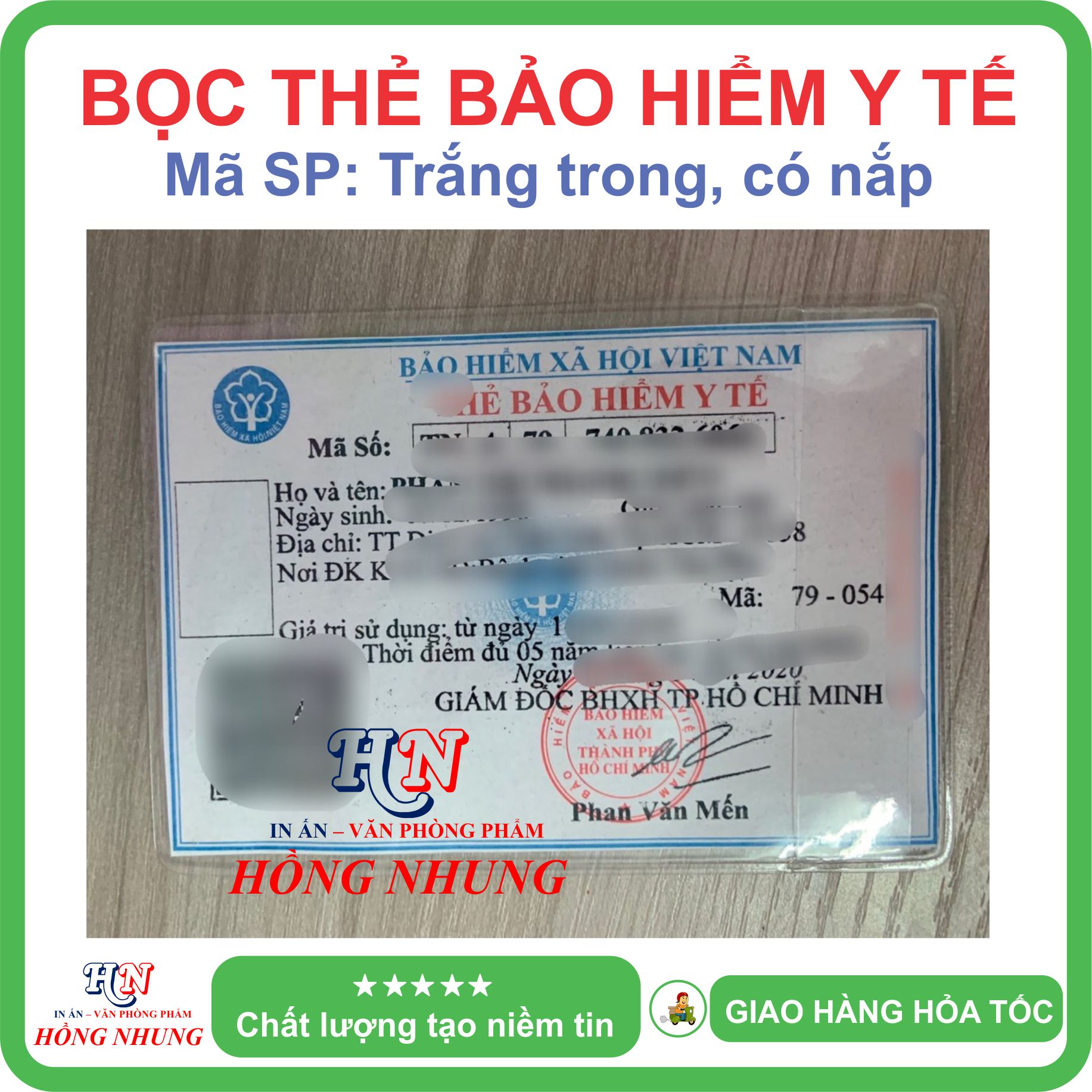 [SALE] Bọc thẻ Bảo hiểm y tế BHYT - Dẻo trong có nắp đậy chống nước