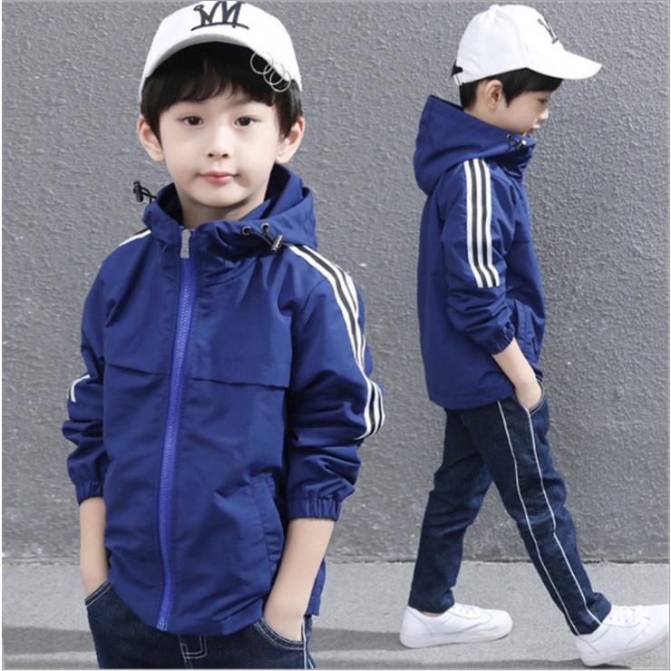Áo khoác bé trai bé gái áo dù 2 lớp size đại Hàn Quốc cute từ 5 đến 14 tuổi D502