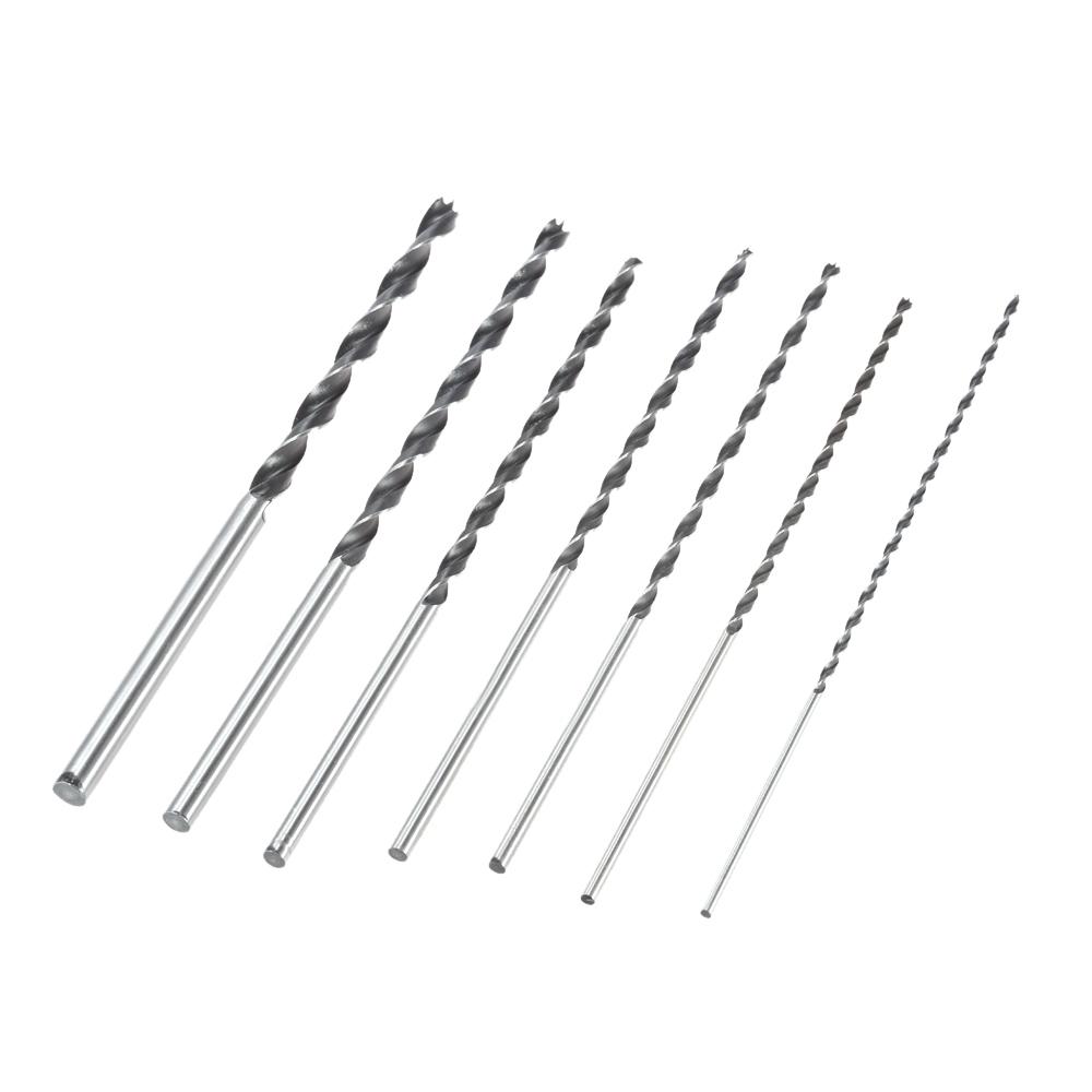 7pcs/set 300mm Extra-Long Brad Point High-carbon Steel Wood Drill Bit Set Three Point Woodworking Drill
