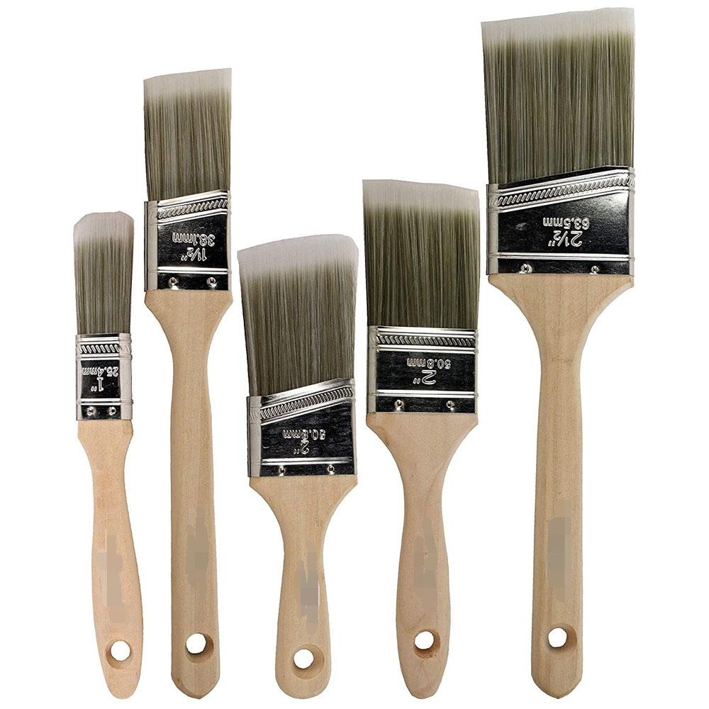 5PCS Wooden Handle Brush Set Home Household Paint Brush Barbecue Brush Marine Paint Brush Multifunctional Utility Brush