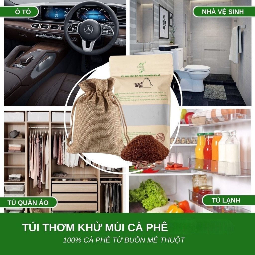 Túi thơm cà phê 100% hạt nguyên chất khử mùi trên ô tô, tủ đồ, văn phòng, tủ lạnh, tủ quần áo, spa Thư Giãn, nhà vệ sinh Nước Hoa Sáp Thơm