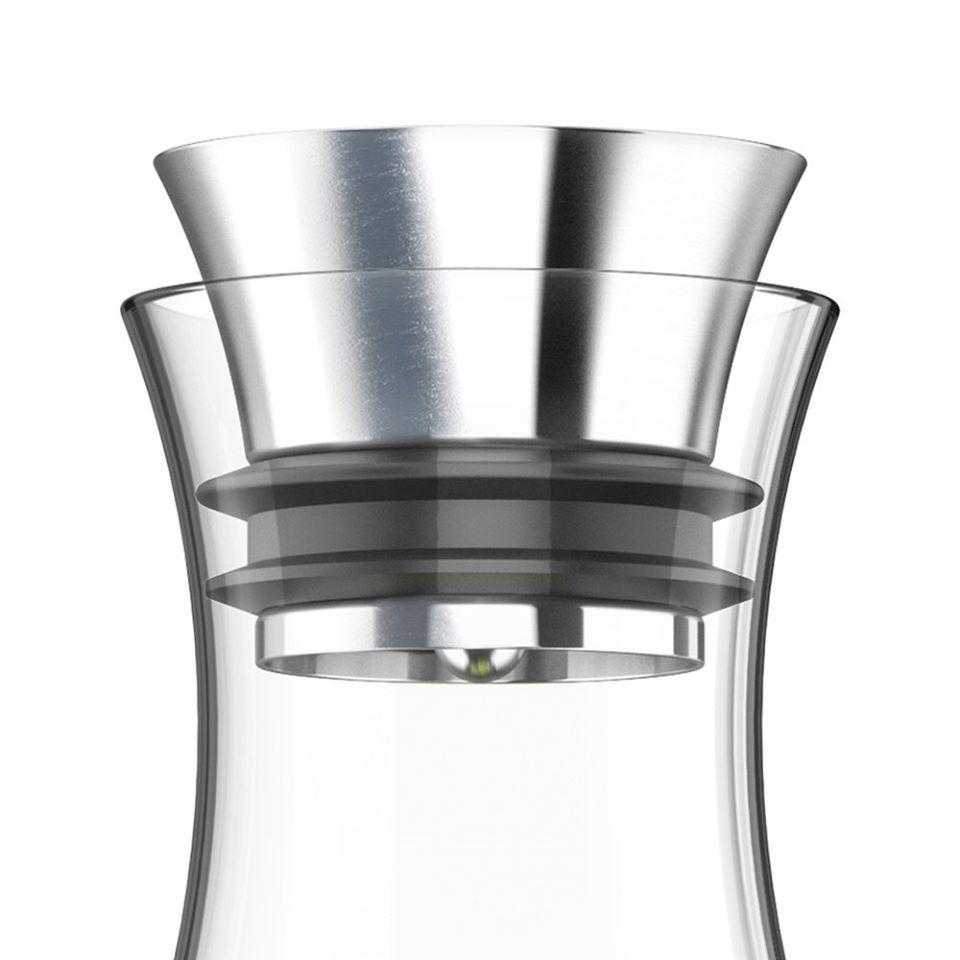 Bình giữ lạnh EMSA FLOW SLIM 1lit nội địa Đức - Bình giữ nhiệt thủy tinh, nắp tự động đóng mở, nhập Đức