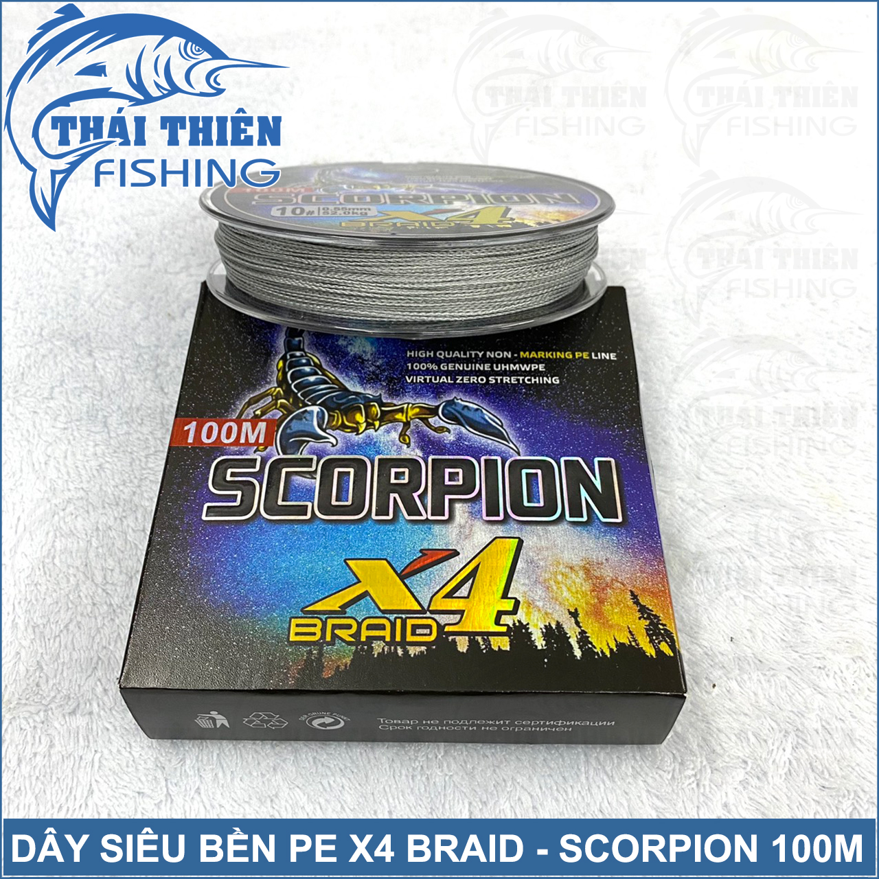 Dây Câu Cá Siêu Bền, Dây Dù Câu Lure, Tóm Lưỡi Câu Scorpion X4 Braid Cuộn 100m