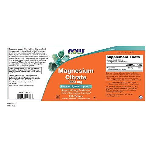 Viên Uống Now Bổ Sung Magnesium Citrate 200mg