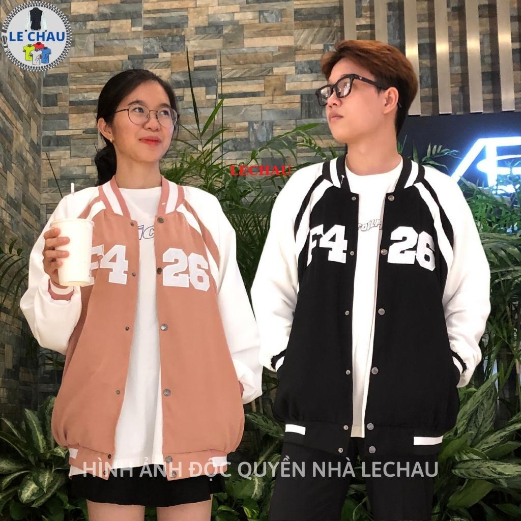 Áo Khoác Da Unisex Form Rộng F426 Bomber Jacket Nam Nữ Phong Cách Varsity Streetstyle Hottrend Chất Vải Xịn Đẹp