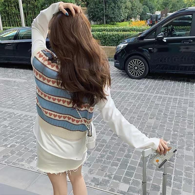 MS555 Áo gile len nữ trái tim trẻ trung Quảng Châu