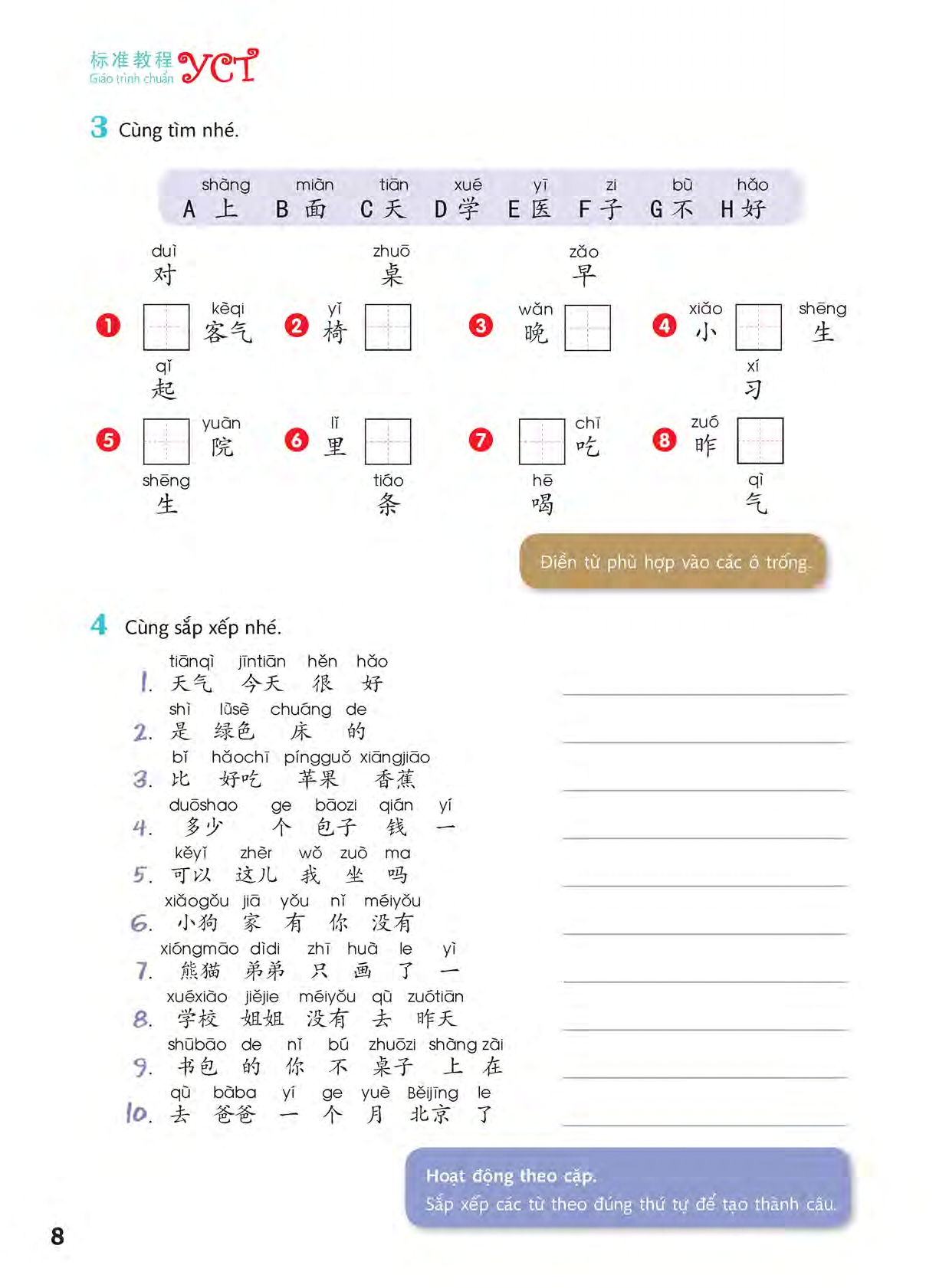Sách- Combo:Giáo trình chuẩn YCT Tập 3 (Sách Bài Học - Bài Tập)+DVD tài liệu