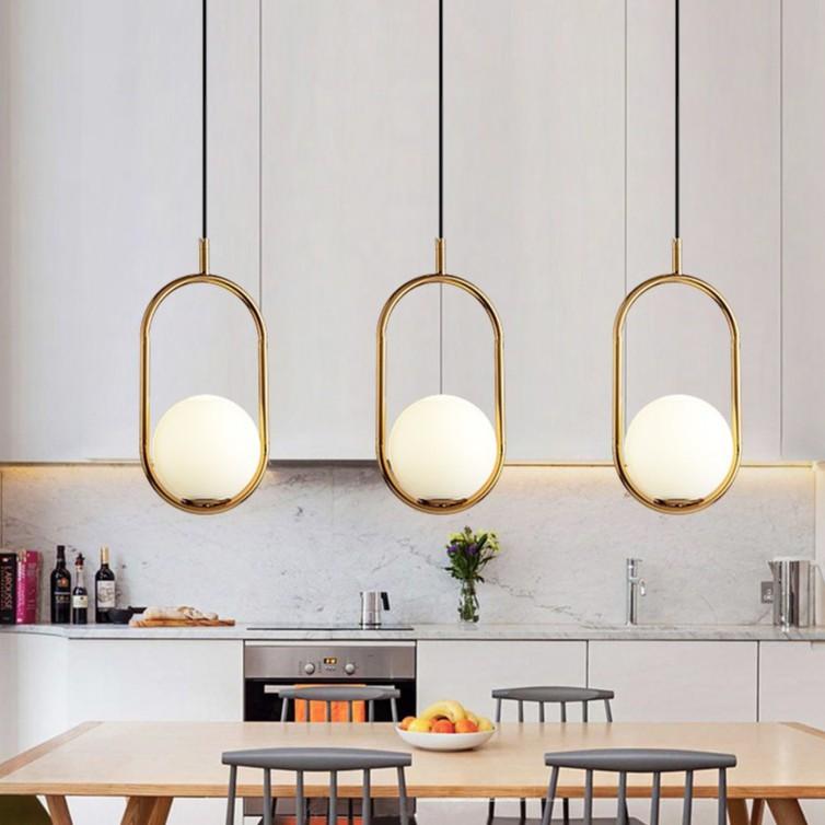 Bộ đèn thả trang trí hiện đại kèm thanh ngang bắt trần và bóng LED chuyên dụng